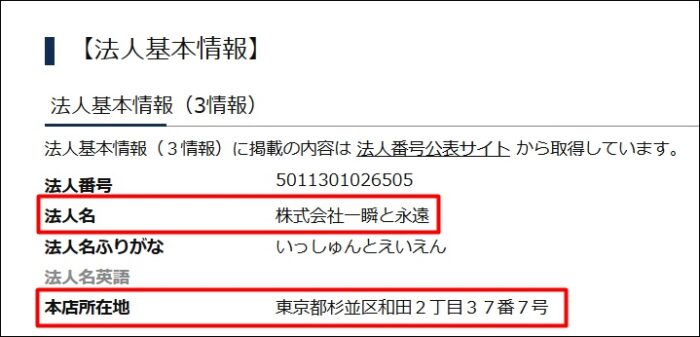 株式会社一瞬と永遠の法人情報